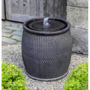 Kinsey Garden Decor Rain Barrel Fountain Bronze