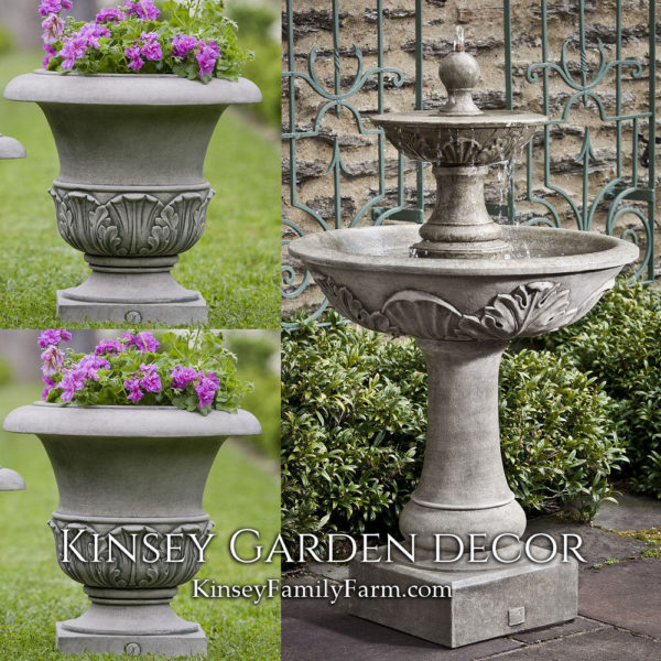 Kinsey Garden Decor Acanthus Fountain set