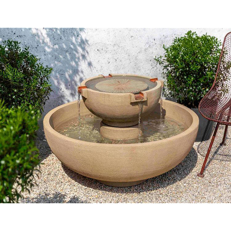 Del Rey Modern Outdoor Water Fountain, Small Decorative Garden Fountains