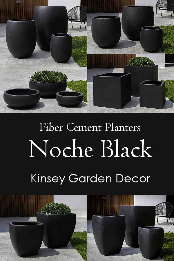 Kinsey Garden Decor fiber- cement planters black