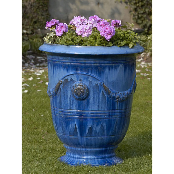 Kinsey Garden Decor ceramic Anduze Urn Blue