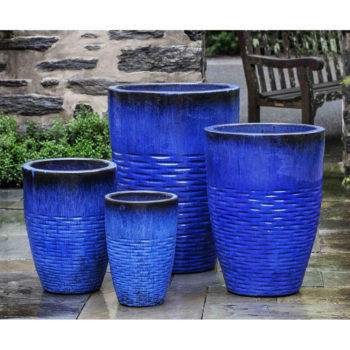 Kinsey Garden Decor Hyphen Tall Blue ceramic planters