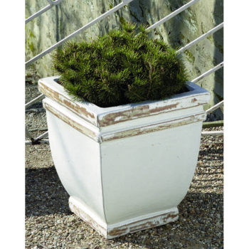 Kinsey Garden Decor Rolled Rim Square Planters White