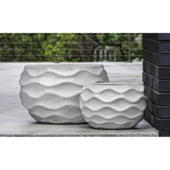 Kinsey Garden Decor Rumba Low ceramic planters Snow