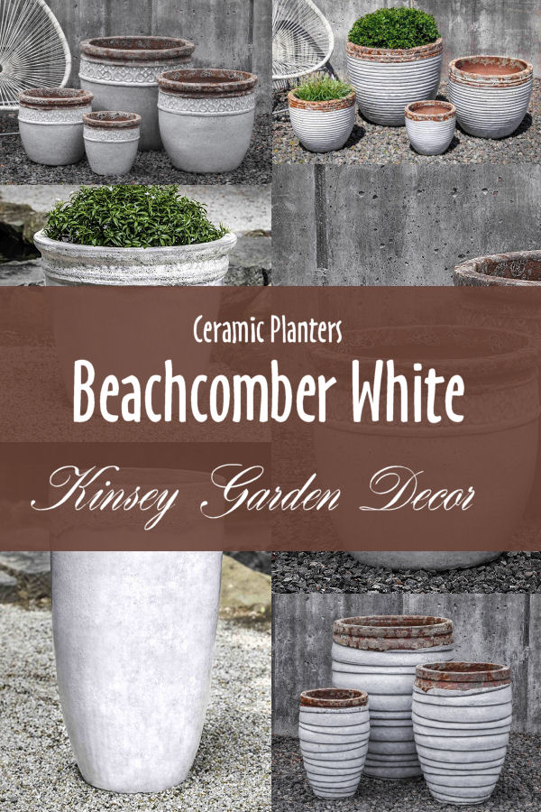 Kinsey Garden Decor ceramic planters Beachcomber White