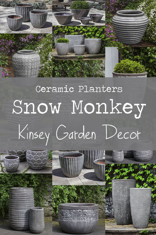 Kinsey Garden Decor ceramic planters snow monkey