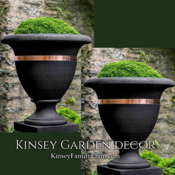 Kinsey Garden Decor Classic Copper Banded Urns