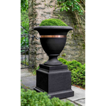 Kinsey Garden Decor Copper Banded Urn Large Pedestal