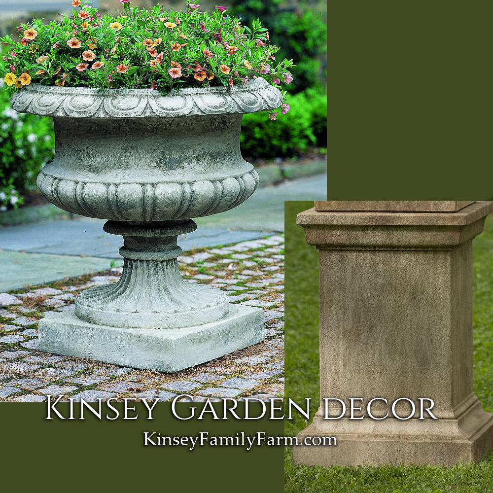 Lanciano Urn and Tall Pedestal Planter | Kinsey Garden Decor