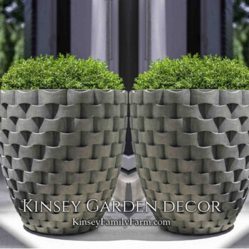 Kinsey Garden Decor Weave Tall Round Outdoor Planters