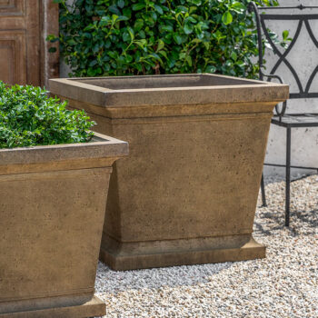 Weave Cast Stone Tall Round Planters Set Kinsey Garden Decor