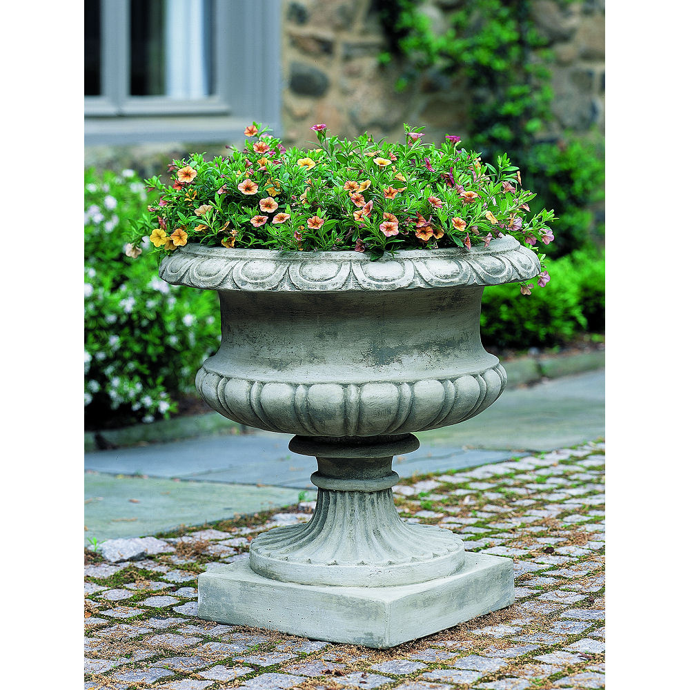 Lanciano Urn Cast Stone Low Fluted Planter | Kinsey Garden ...