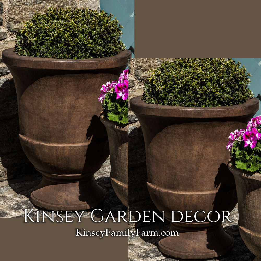 Berkeley Large Cast Stone Outdoor Planters Kinsey Garden Decor