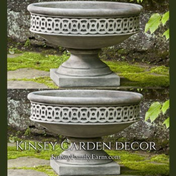 Kinsey Garden Decor Planter Williamsburg Fretwork Urn Low