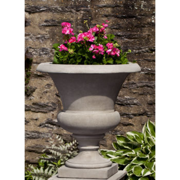Wilton Urn On Pedestal Cast Stone, Tall Garden Urns