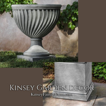 Kinsey Garden Decor Quadrille Urn shelbourne pedestal