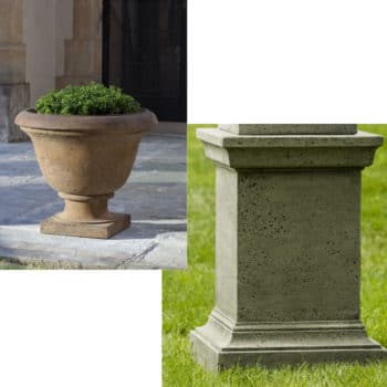 Kinsey Garden Decor Rustic Greenwich Urn on Pedestal
