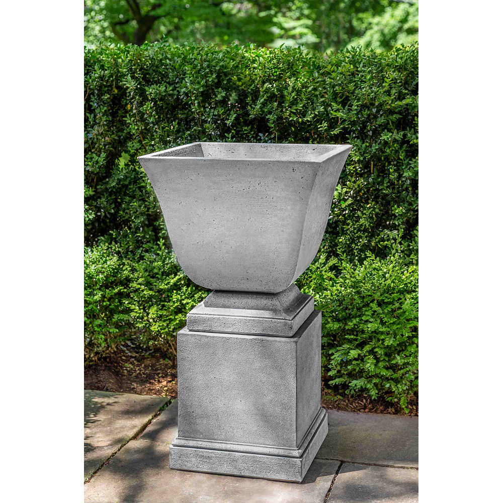 Shelbourne Urn on Pedestal Square Planter | Kinsey Garden Decor