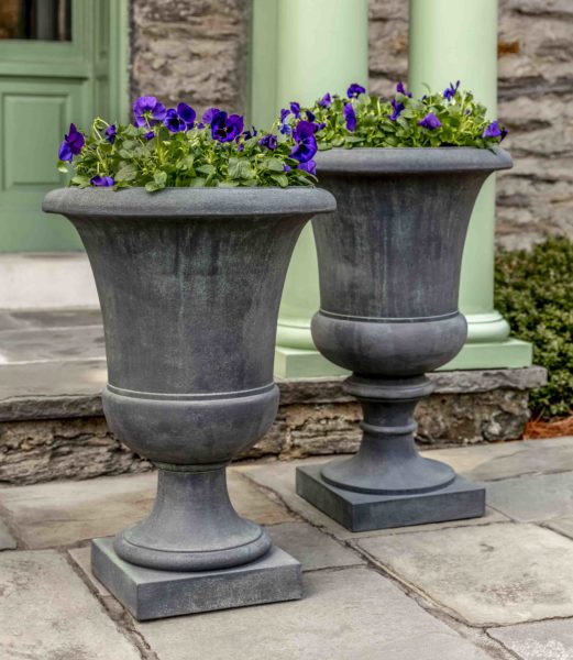 Large Outdoor Tall Goblet Planters, Tall Garden Urns