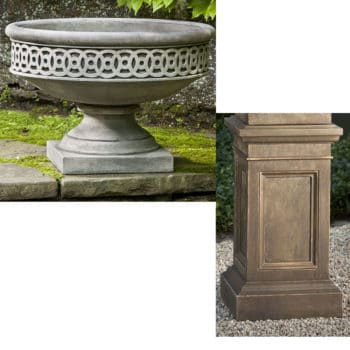 Kinsey Garden Decor Fretwork Urn on Pedestal