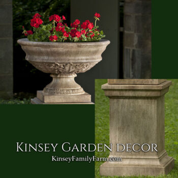 Kinsey Garden Decor coachhouse urn greenwich pedestal