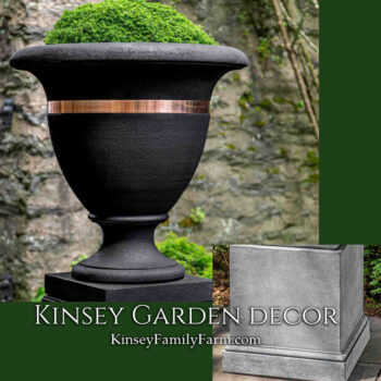 Kinsey Garden Decor copper-banded urn large pedestal