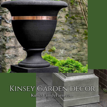 Kinsey Garden Decor copper banded urn short pedestal