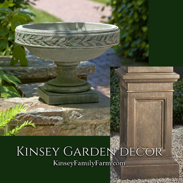 Kinsey Garden Decor laurel banded urn coachhouse pedestal