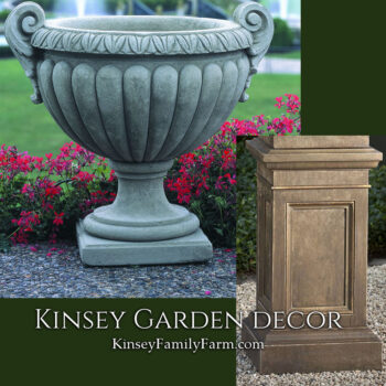 Kinsey Garden Decor longwood volute handle urn coachhouse pedestal