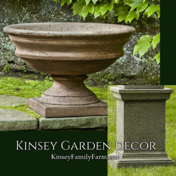 Kinsey Garden Decor newberry urn rustic greenwich pedestal