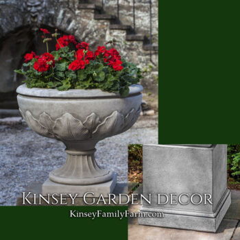Kinsey Garden Decor newport elms urn shelbourne pedestal