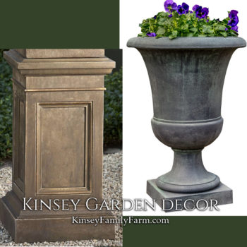 Kinsey Garden Decor paris urn coachouse pedestal