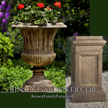 Kinsey Garden Decor smithsonian classical urn coachhouse pedestal