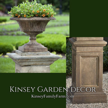 Kinsey Garden Decor smithsonian fluted valentine urn coachhouse pedestal