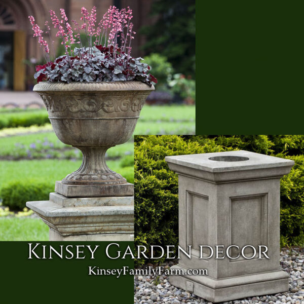 Kinsey Garden Decor smithsonian foliated scroll urn barnett pedestal