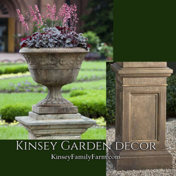 Kinsey Garden Decor smithsonian foliated scroll urn coachhouse pedestal