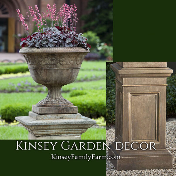 Kinsey Garden Decor smithsonian foliated scroll urn coachhouse pedestal