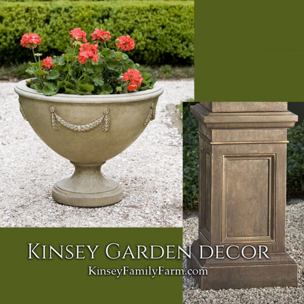 Williamsburg Neoclassic Urn Outdoor Planter on Tall Pedestal