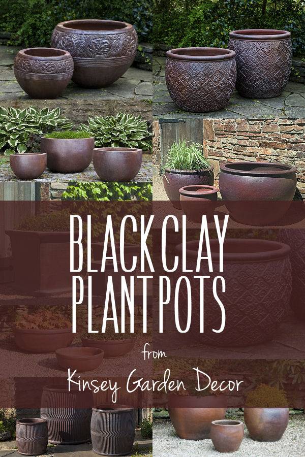 Kinsey Garden Decor black clay plant pots