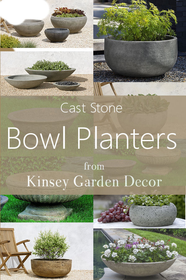 Kinsey Garden Decor cast stone bowl planters