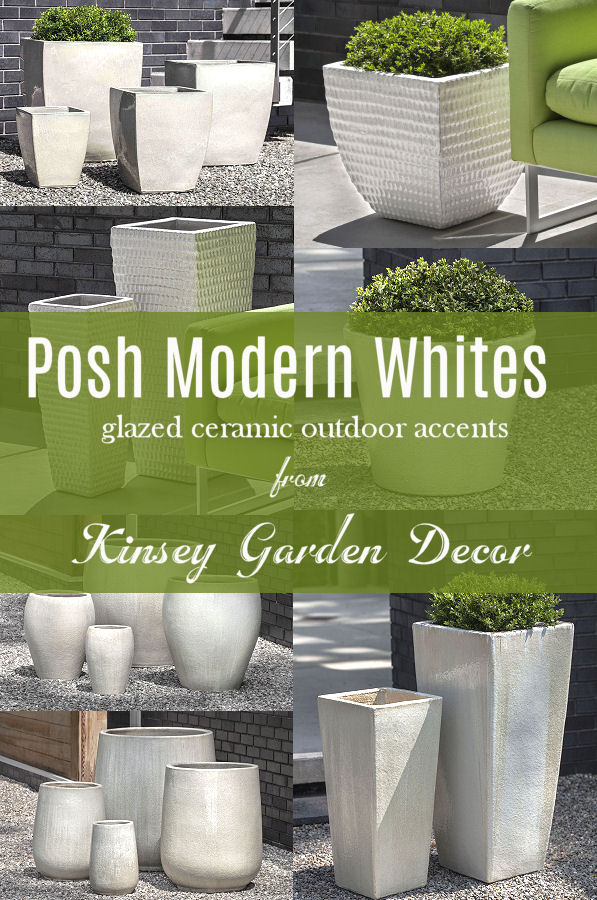 Kinsey Garden Decor modern ceramic garden accents white