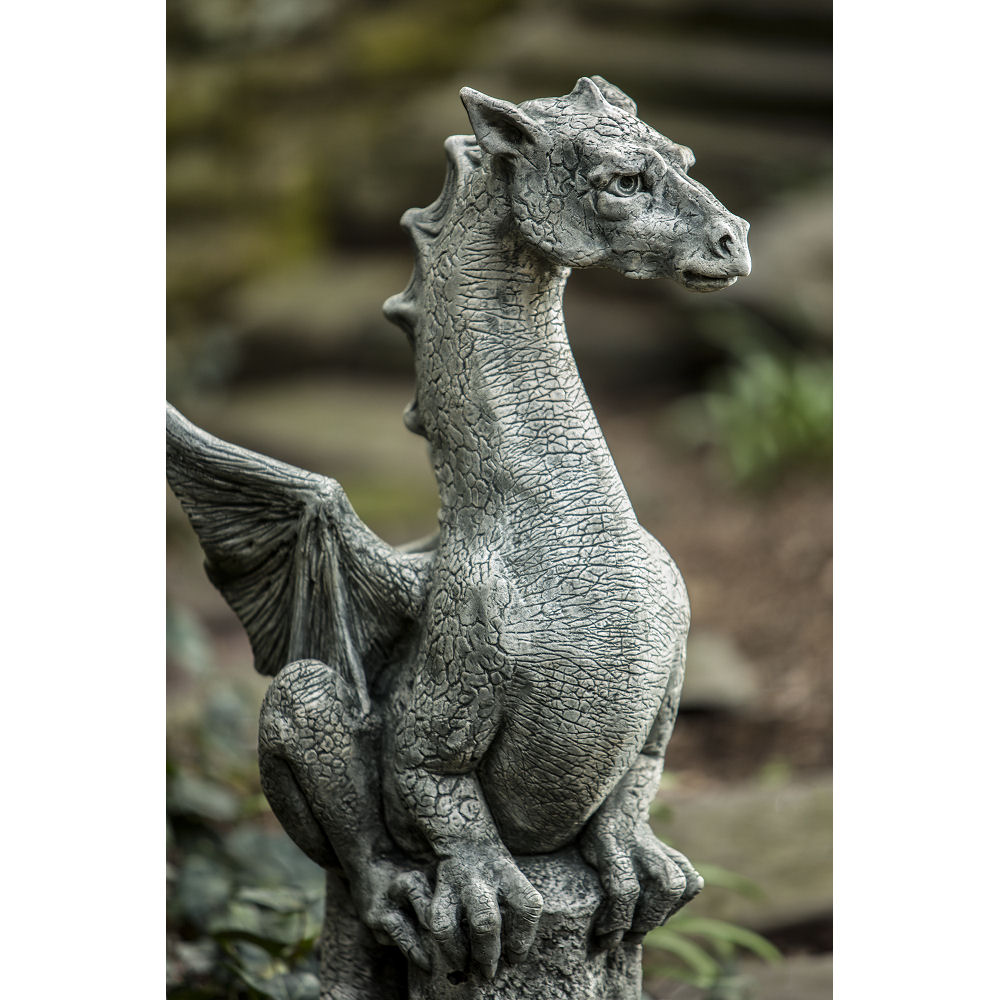 Standing dragon stone garden ornament