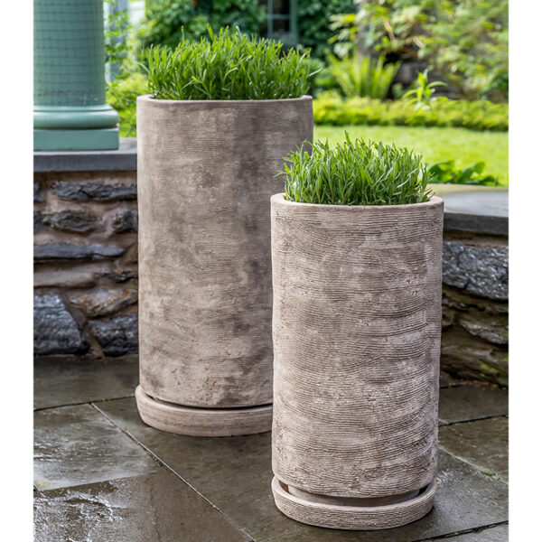 Kinsey Garden Decor Sgraffito Tall Planter Antico Terra Cotta